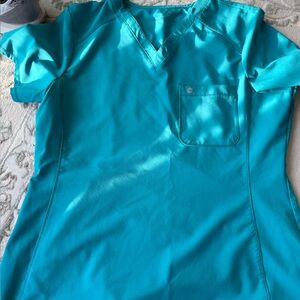 Cherokee Infinity Aqua V-Neck Scrub Top
